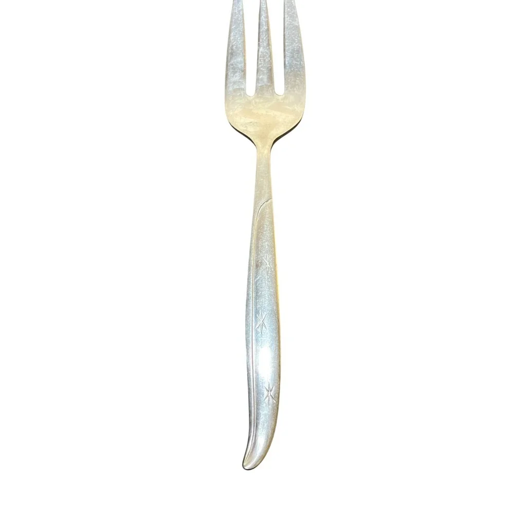 Serving Set Silver Vintage Starburst Atomic Japan Stainlessteel Mid Century